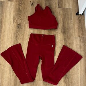 FP Movement by Free People Red Leggings Set